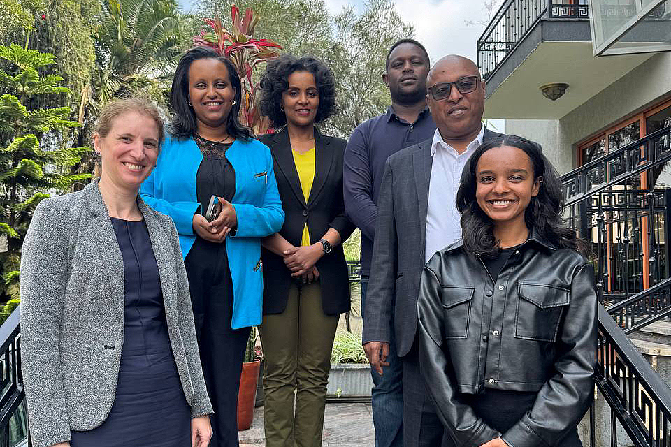 The whole Team of FES African Union Cooperation. From left to right Susanne Stollreiter, Rubiyat Seid, Bethelhem Kinfe, Amanuel Desalegne, Tekeste Mezgebe and Gebrelwa Tamene